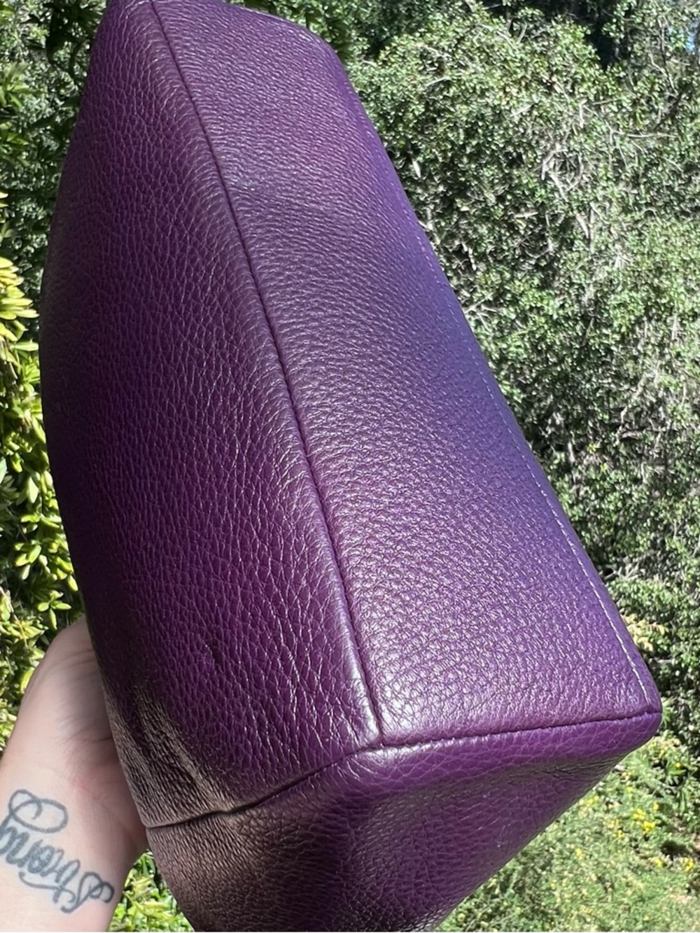 COACH Purple Pebble Leather Shoulder/Crossbody Purse w Gold Hardware AUTHENTIC - Picture 6 of 14